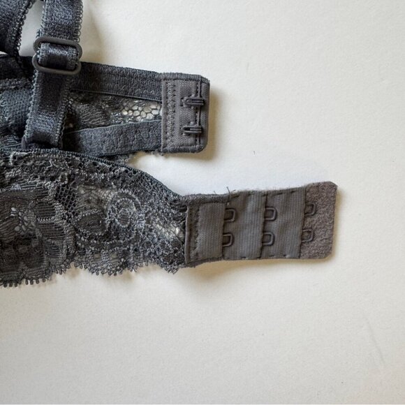 Victoria's Secret Bra Dream Angels Lined Demi Gray Pink Satin Silver Label 34C - Picture 7 of 10